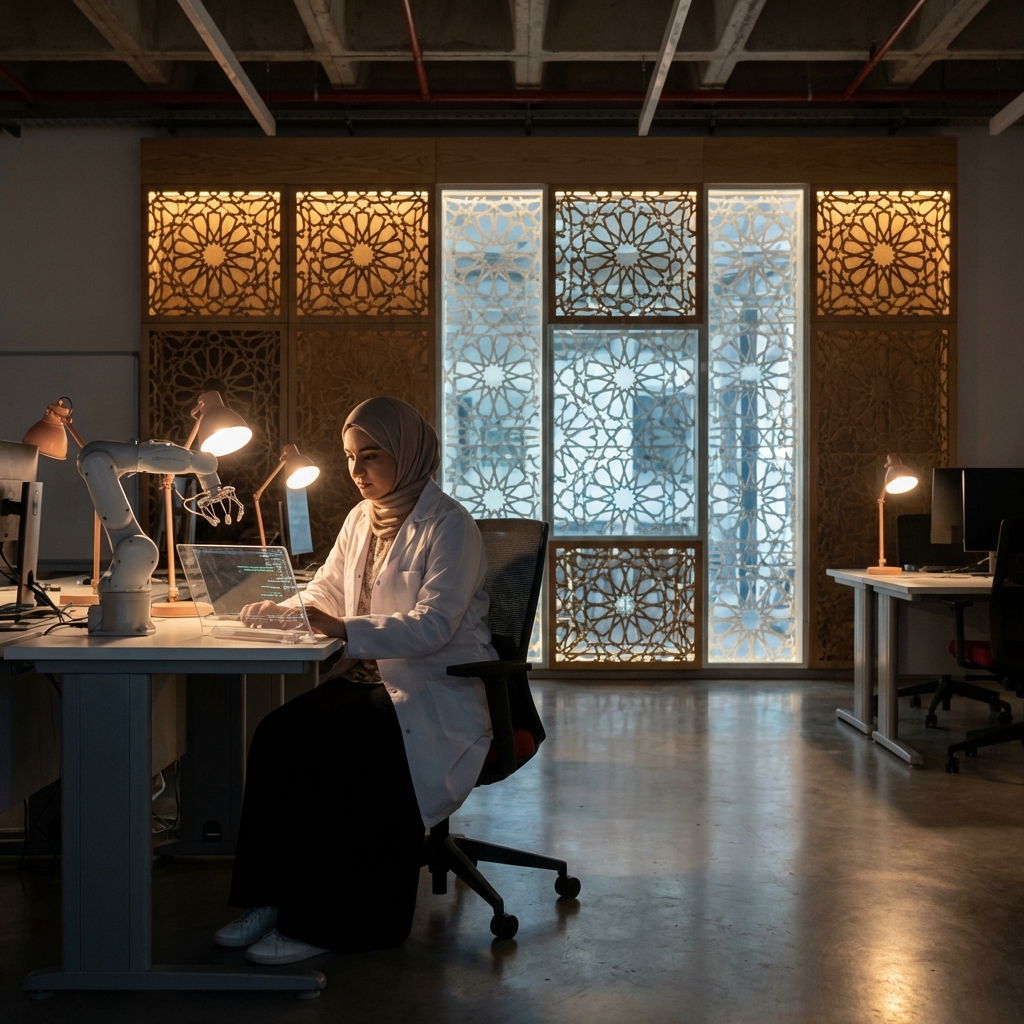 HikmahSTEM Student working on advanced robotics